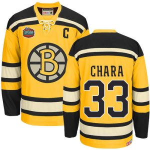 Herren Boston Bruins Eishockey Trikot Zdeno Chara #33 Authentic Throwback Gold CCM Winter Classic